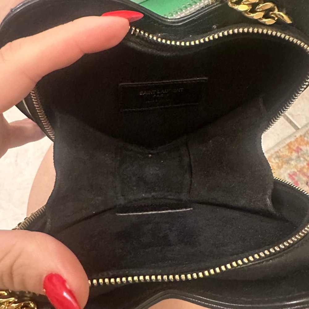 Saint Laurent YSL Heart Bag in Black with Gold Chain - Small Size - Picture 5 of 11